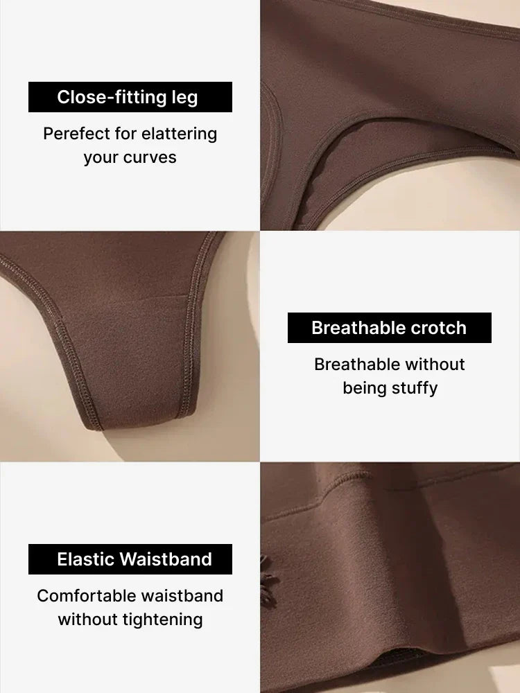 Lot de 4 strings taille haute sans coutures effet ventre plat