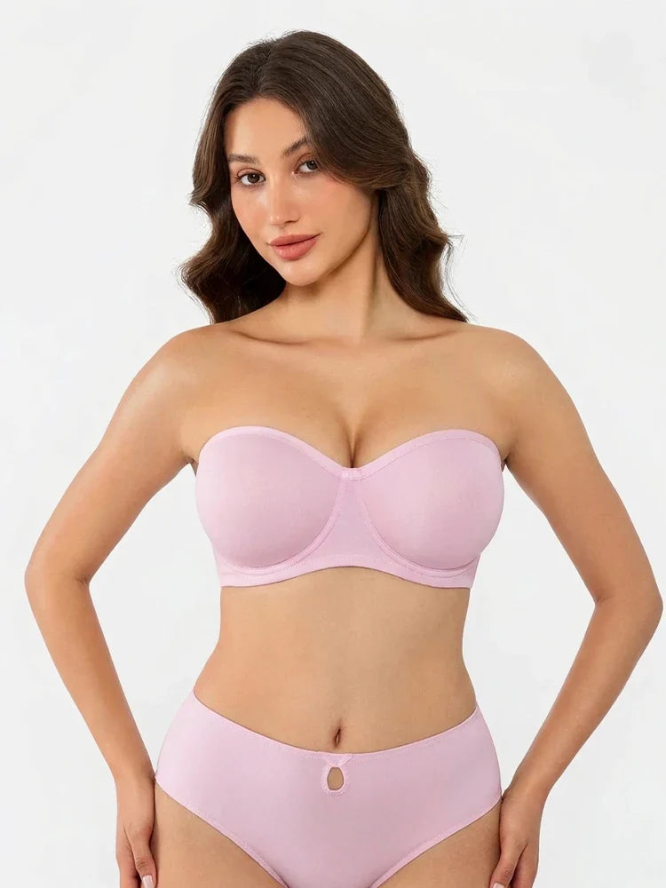 Soutien-gorge balconnet bandeau à armatures en tulle transparent