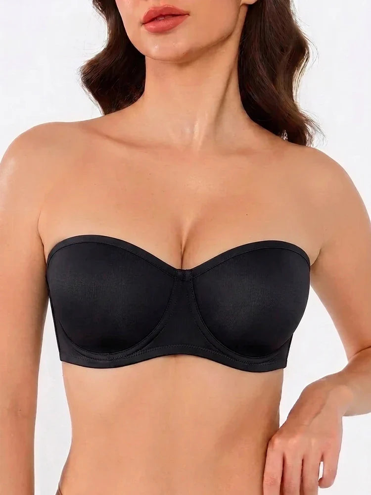 Soutien-gorge balconnet bandeau à armatures en tulle transparent
