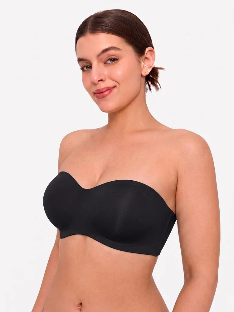 Soutien-gorge push-up bandeau sans coutures ni armatures effet jelly