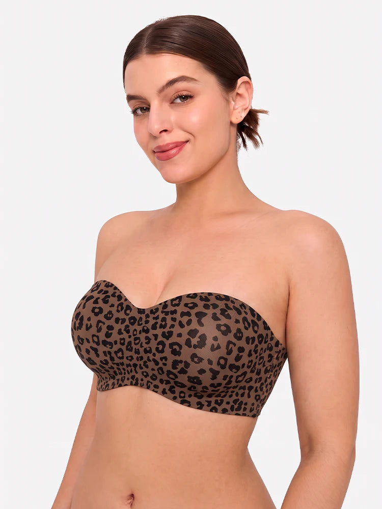 Soutien-gorge push-up bandeau sans coutures ni armatures effet jelly