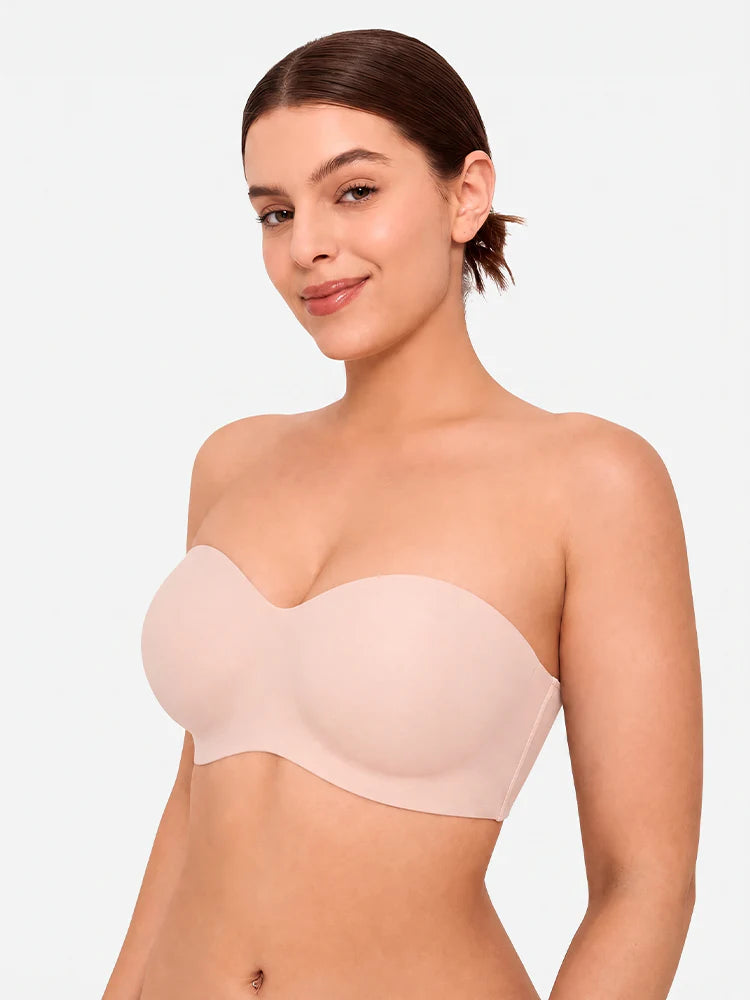 Soutien-gorge push-up bandeau sans coutures ni armatures effet jelly
