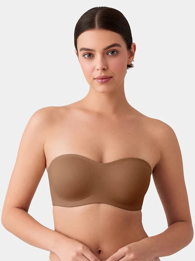 Soutien-gorge push-up bandeau sans coutures ni armatures effet jelly