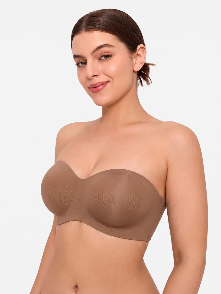 Soutien-gorge push-up bandeau sans coutures ni armatures effet jelly
