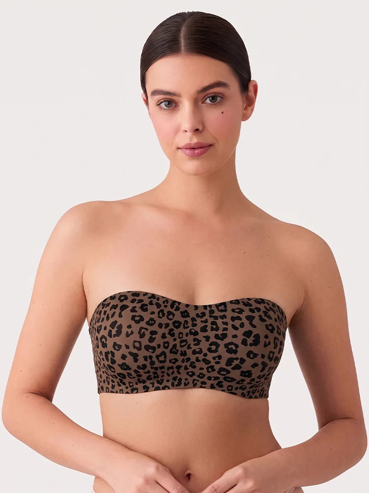 Soutien-gorge push-up bandeau sans coutures ni armatures effet jelly