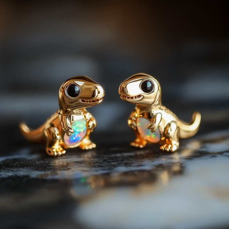 Boucles d'oreilles T-Rex en Opale