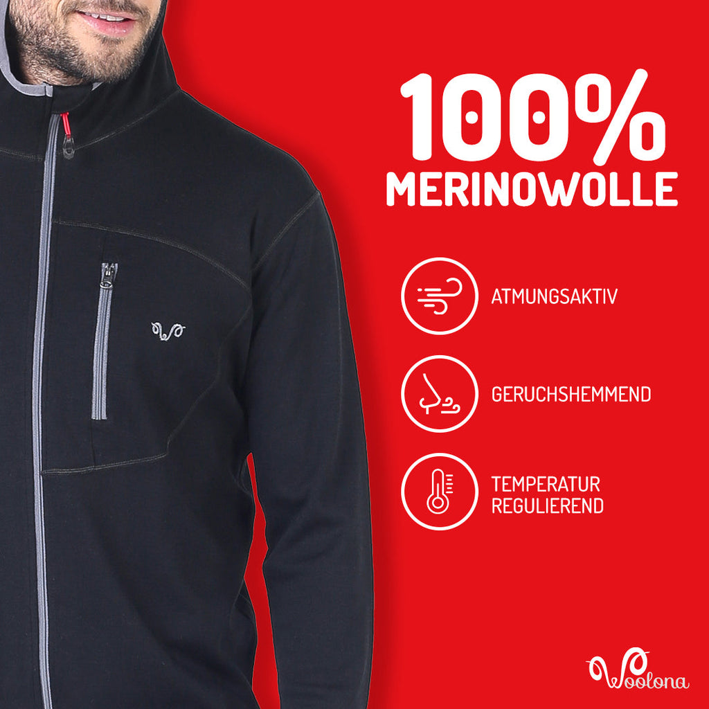 Sweat à capuche en laine mérinos Maestro - Maison Flavigny