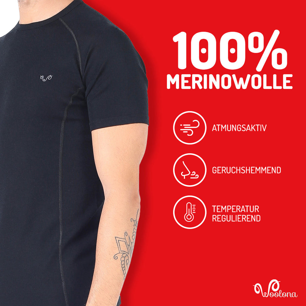T-shirt à manches courtes en laine mérinos Berg - Maison Flavigny