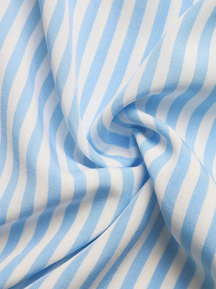 Robe longue femme à rayures et col dos-nu
