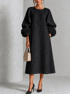 Robe midi fleurie boutonnée - Maison Flavigny