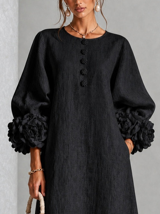 Robe midi fleurie boutonnée - Maison Flavigny