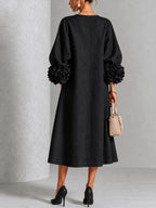Robe midi fleurie boutonnée - Maison Flavigny