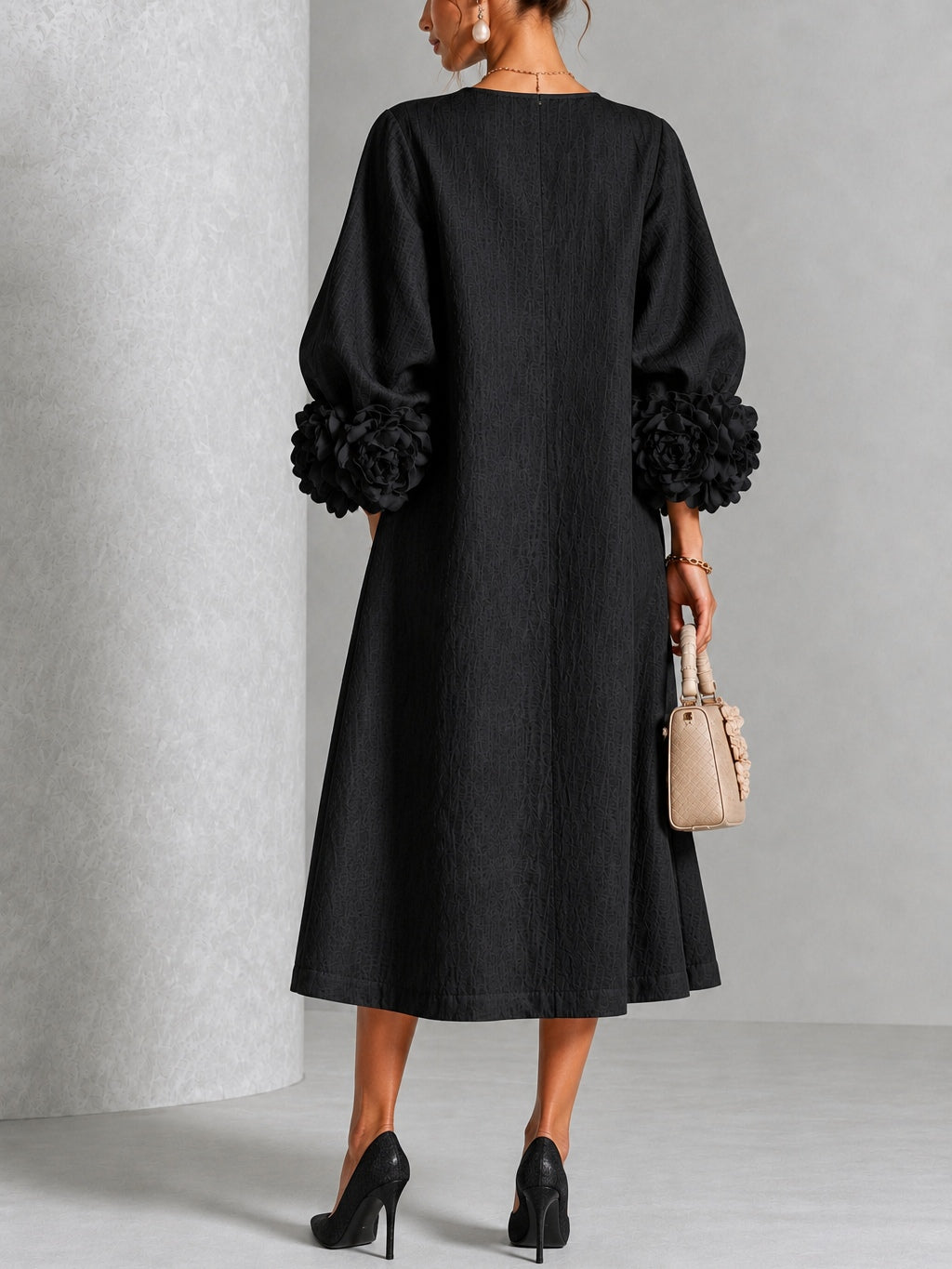 Robe midi fleurie boutonnée - Maison Flavigny