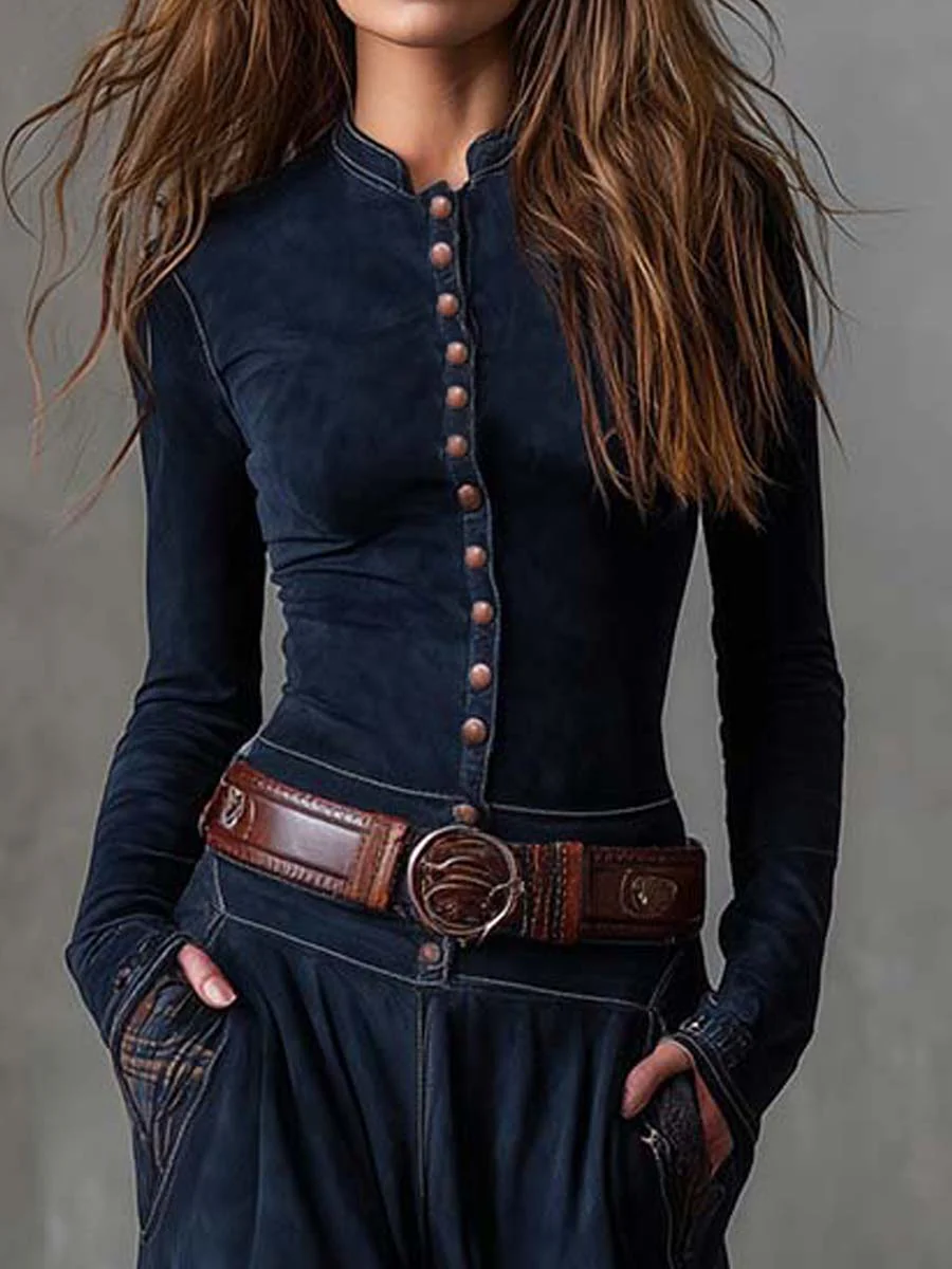 Robe en daim Elisa - Maison Flavigny