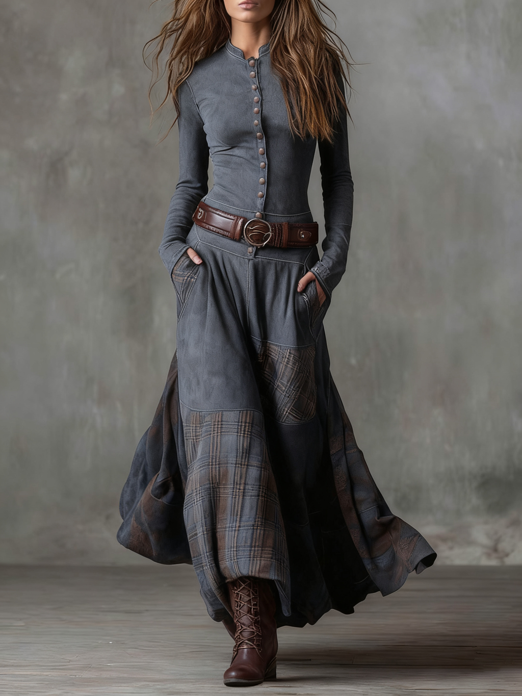 Robe en daim Elisa - Maison Flavigny