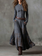 Robe en daim Elisa - Maison Flavigny
