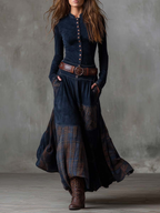 Robe en daim Elisa - Maison Flavigny