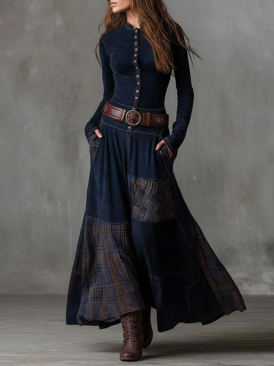 Robe en daim Elisa - Maison Flavigny