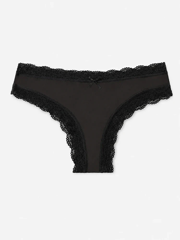 Lot de 7 strings en dentelle imprimé léopard