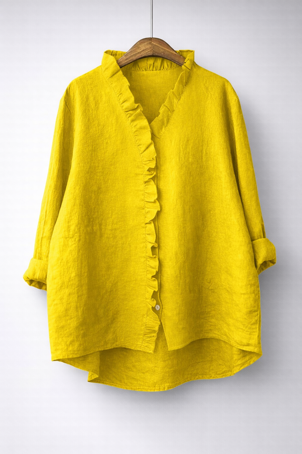 Chemise à volants en mélange coton-lin Luisa - Maison Flavigny