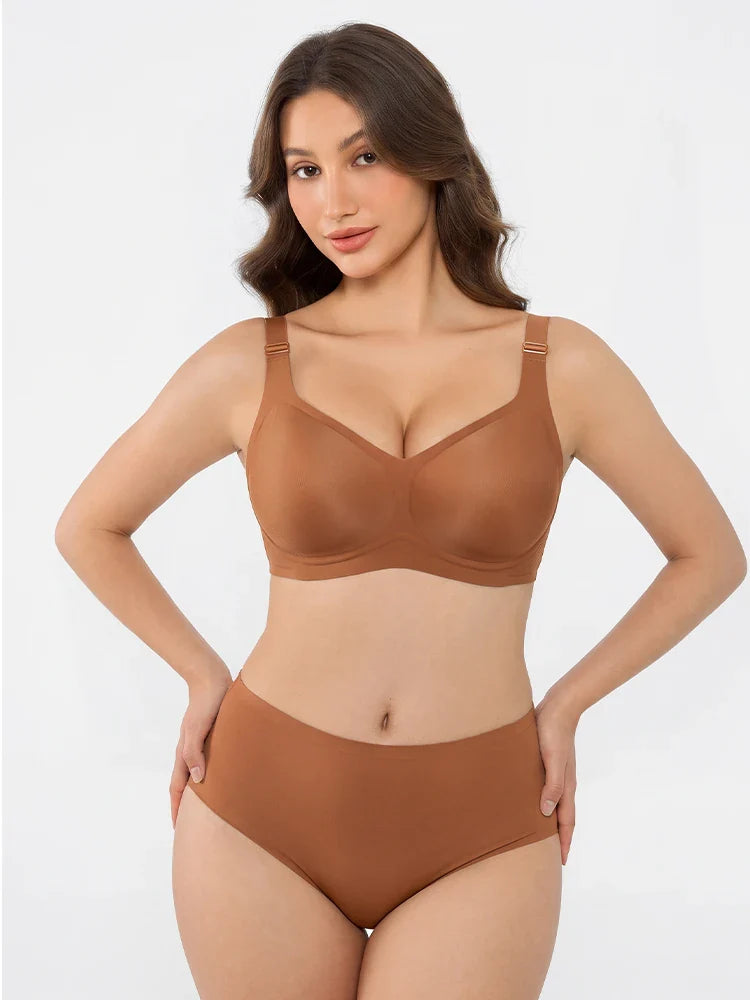 Soutien-gorge grande taille sans coutures ni armatures, couvrance intégrale