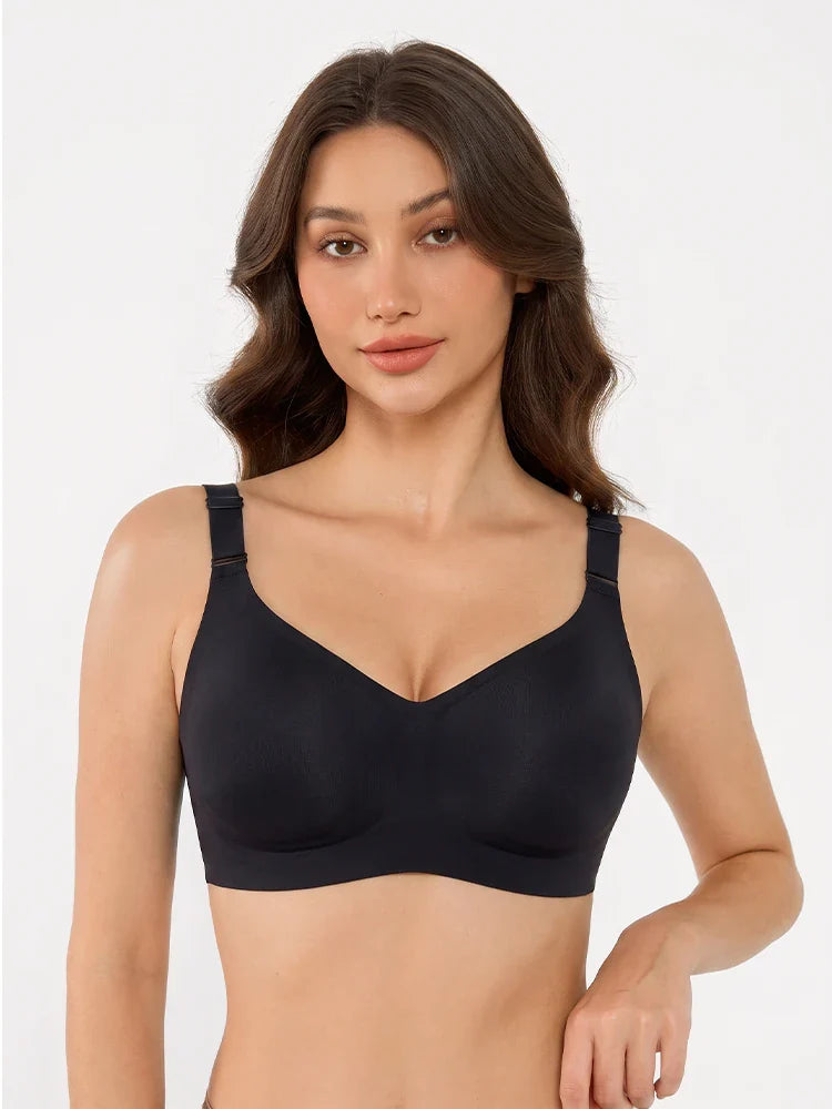 Soutien-gorge grande taille sans coutures ni armatures, couvrance intégrale