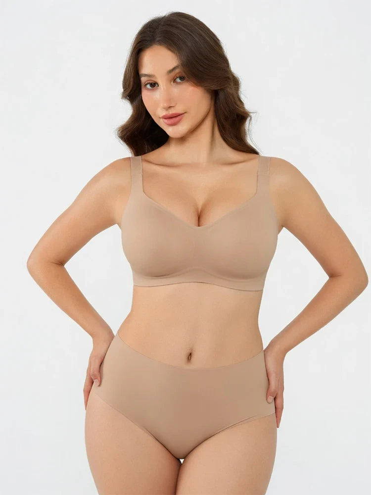 Soutien-gorge grande taille sans coutures ni armatures, couvrance intégrale