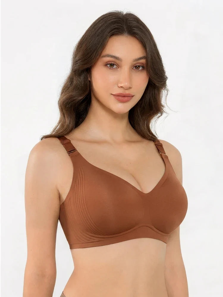 Soutien-gorge grande taille sans coutures ni armatures, couvrance intégrale