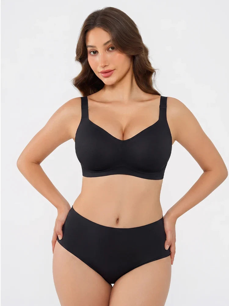 Soutien-gorge grande taille sans coutures ni armatures, couvrance intégrale