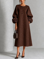 Robe midi fleurie boutonnée - Maison Flavigny