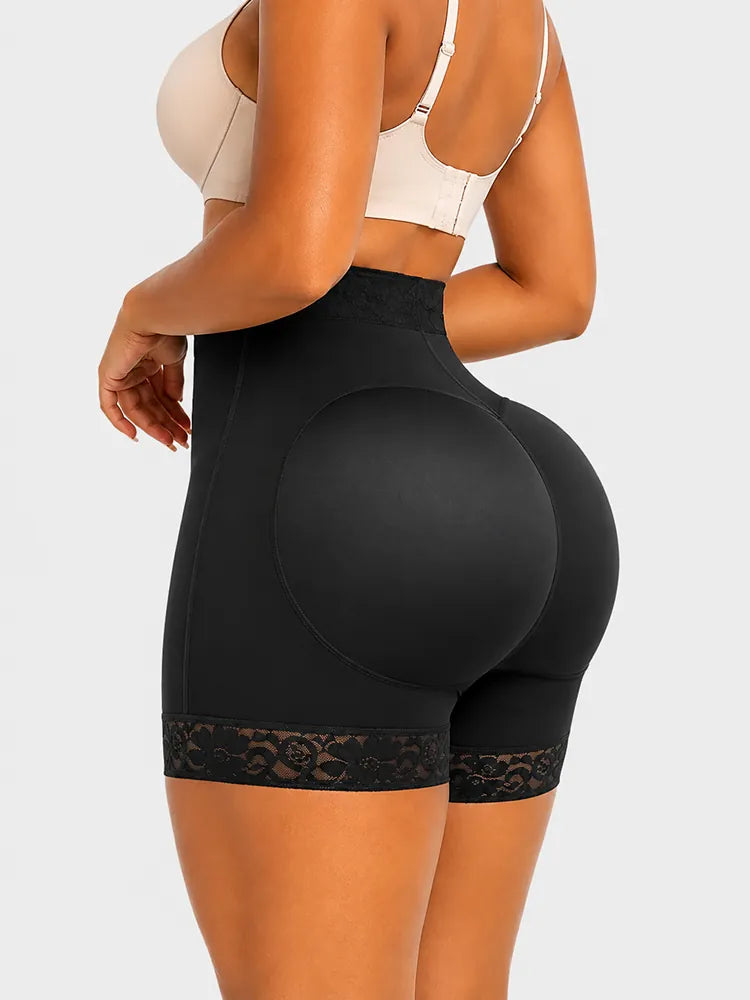 Short gainant taille haute effet ventre plat