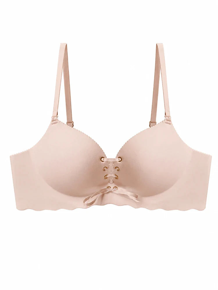 Soutien-gorge push-up sans armatures à laçage ajustable