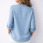Chemise à volants en mélange coton-lin Luisa - Maison Flavigny