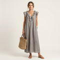 Robe longue à volants Josette - Maison Flavigny