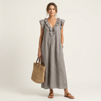 Robe longue à volants Josette - Maison Flavigny