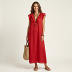 Robe longue à volants Josette - Maison Flavigny