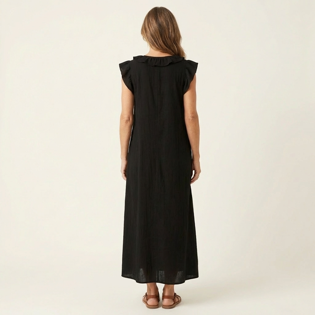 Robe longue à volants Josette - Maison Flavigny