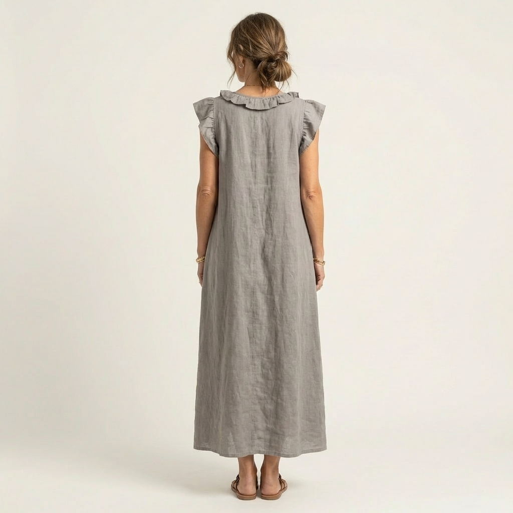 Robe longue à volants Josette - Maison Flavigny