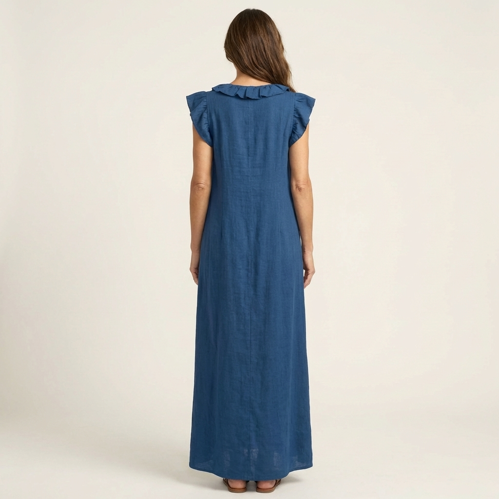 Robe longue à volants Josette - Maison Flavigny