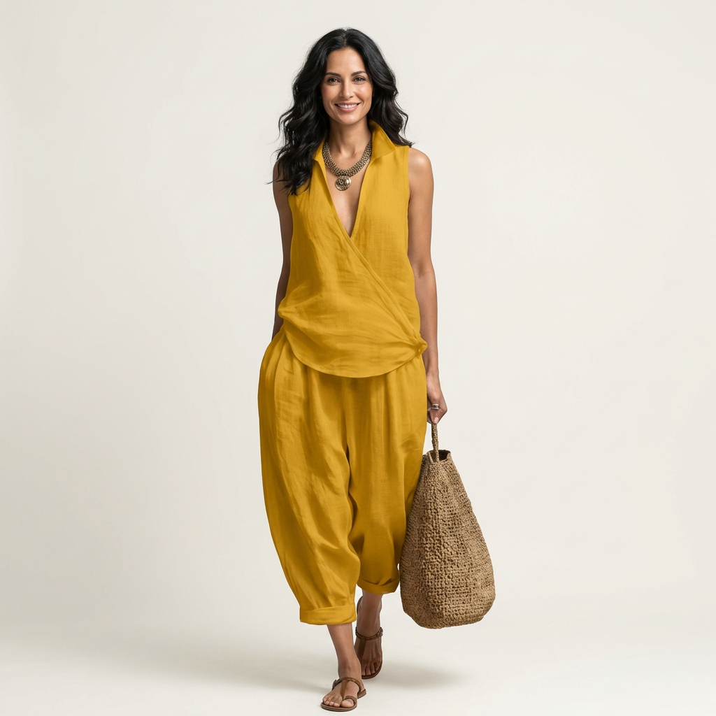 Ensemble large en lin Twiila - Maison Flavigny