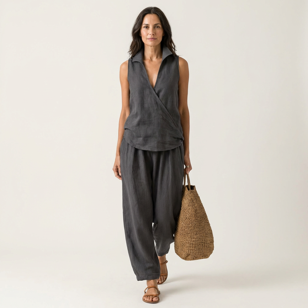 Ensemble large en lin Twiila - Maison Flavigny