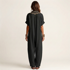 Robe longue brodée en lin Amarina - Maison Flavigny