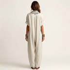 Robe longue brodée en lin Amarina - Maison Flavigny