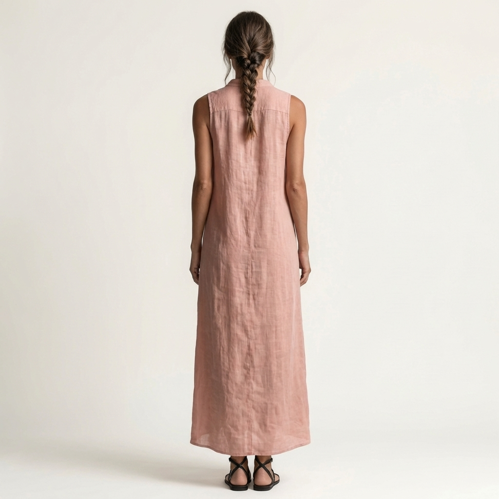 Robe longue boutonnée à capuche sans manches Mirabell - Maison Flavigny