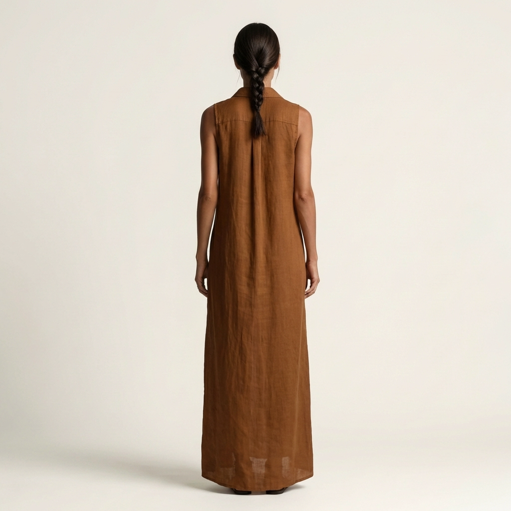 Robe longue boutonnée à capuche sans manches Mirabell - Maison Flavigny