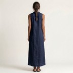 Robe longue boutonnée à capuche sans manches Mirabell - Maison Flavigny