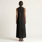Robe longue boutonnée à capuche sans manches Mirabell - Maison Flavigny