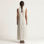 Robe longue boutonnée à capuche sans manches Mirabell - Maison Flavigny