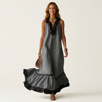 Robe longue à volants sans manches Mayline - Maison Flavigny