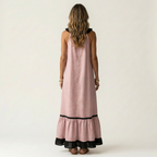 Robe longue à volants sans manches Mayline - Maison Flavigny